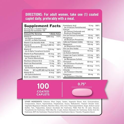 Nature's Truth Multivitamin für Frauen mit Eisen | 100 Tabletten | Non-GMO & Glutenfrei | ABC-Komplett
