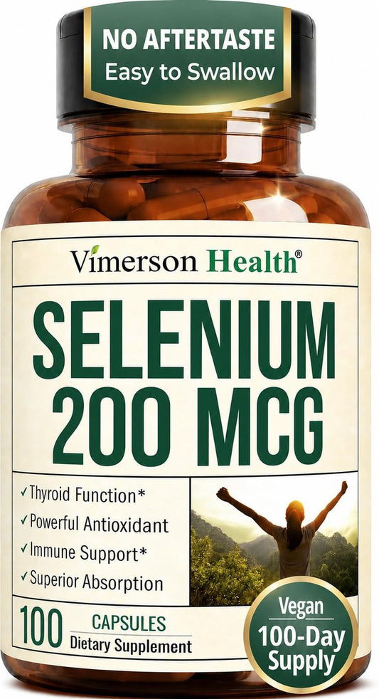 Selen 200 mcg Kapseln – Hochdosiertes Selenpräparat für Schilddrüse, Antioxidantien & Immunsystem – Hoch bioverfügbares L-Selenomethionin – essentielle Mineralstoffergänzung – vegan, 100 Kapseln