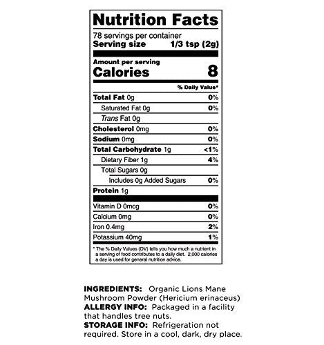 Terrasoul Superfoods Bio Löwenmähnenpilz Pulver (4:1 Extrakt), 155 g