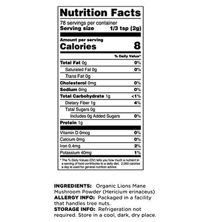 Terrasoul Superfoods Bio Löwenmähnenpilz Pulver (4:1 Extrakt), 155 g