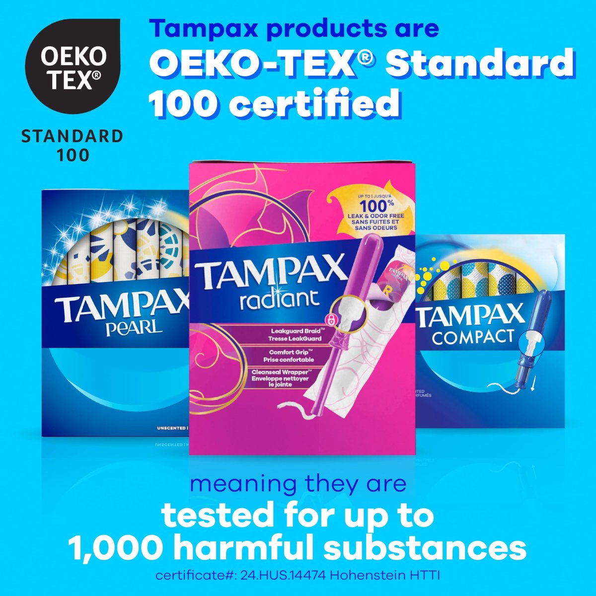Tampax Pearl Tampons Multipack, Regular/Super/Super+ Saugfähigkeit, mit LeakGuard-Braid, unparfümiert, 102 Stück (3 Packungen à 34)