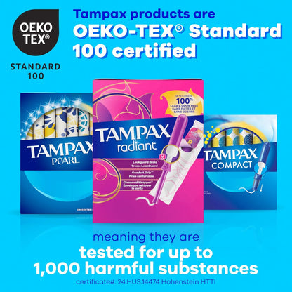 Tampax Pearl Tampons Multipack, Regular/Super/Super+ Saugfähigkeit, mit LeakGuard-Braid, unparfümiert, 102 Stück (3 Packungen à 34)