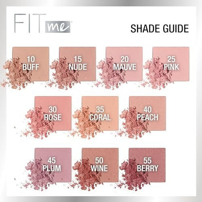 Maybelline Fit Me Blush – Leichter, glatter, langanhaltender Rouge für den ganzen Tag, Farbton Nude, 4,5 g