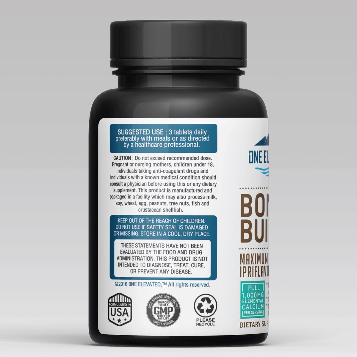Umfassender Knochenaufbau-Kalziumkomplex mit Kalziumcarbonat, Hydroxyapatit, Citrat, Magnesium, Zink, Vitamin D3 – 90 Kapseln