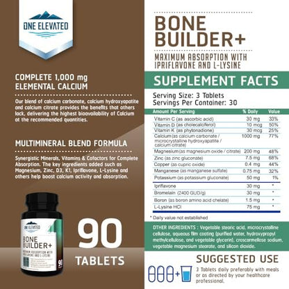 Umfassender Knochenaufbau-Kalziumkomplex mit Kalziumcarbonat, Hydroxyapatit, Citrat, Magnesium, Zink, Vitamin D3 – 90 Kapseln