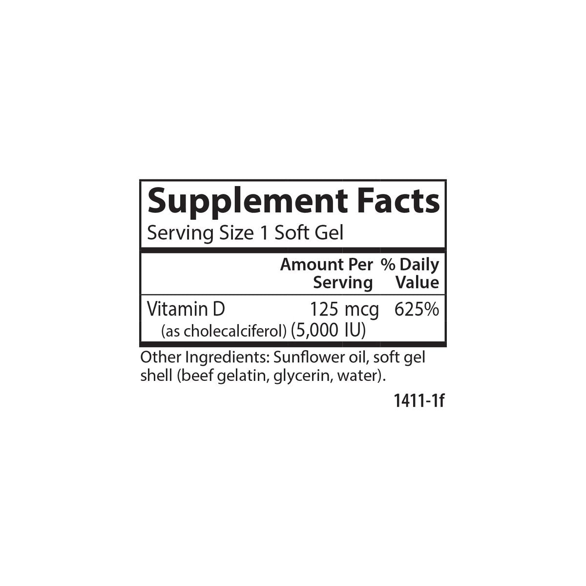 Carlson Vitamin D3 5000 IE (125 µg) – 120 Softgels für Knochen- und Muskelgesundheit