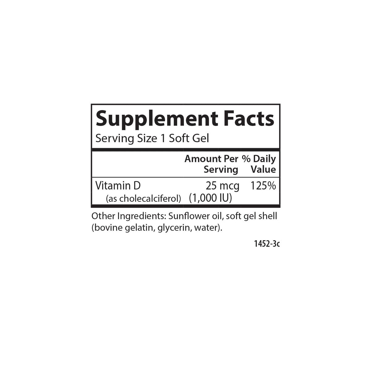 Carlson Vitamin D3 1000 IE (25 µg) – 250 Softgel-Kapseln für Knochen- & Muskelfunktion