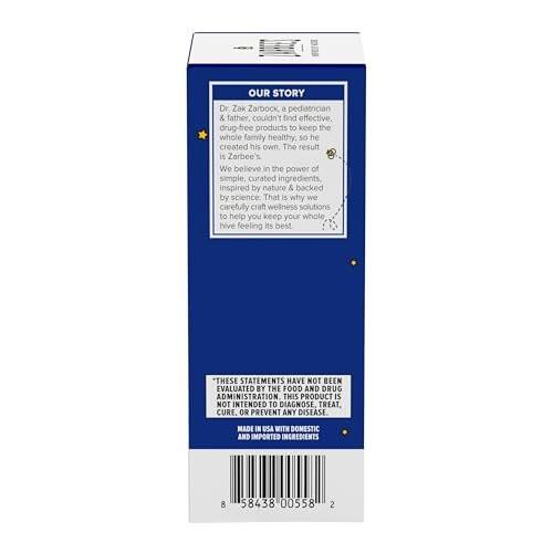 Zarbee's Kids Melatonin Kautabletten, 1 mg Melatonin, Arzneimittelfreies & Effektives Schlafmittel, Natürlicher Traubengeschmack, Ohne Künstliche Süßstoffe oder Farbstoffe, Glutenfrei, Ab 3 Jahren, 50 Stück