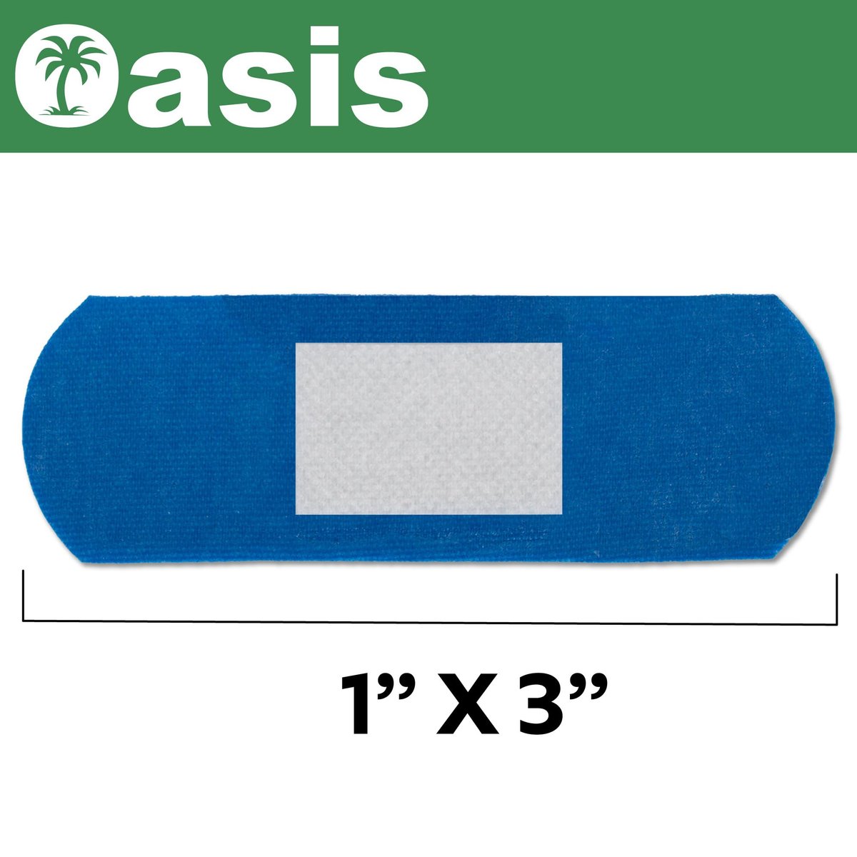 VHOB Lebensmittelgeeignete Pflaster, 1 x 3 Zoll, Blau, Stoff, 100 Stück/Box