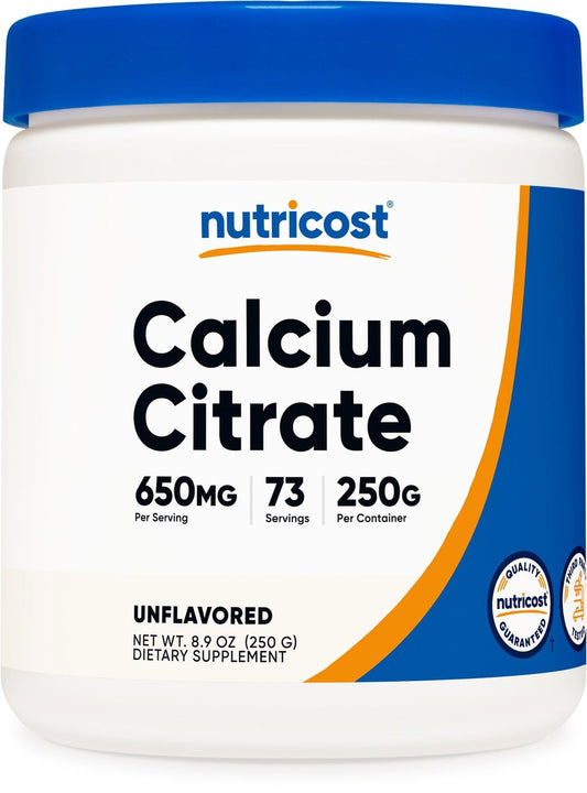 Nutricost Calciumcitrat-Pulver (250 Gramm) Ungesüßt