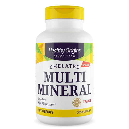 Healthy Origins Chelated Multi Mineral, 120 Veggie Kapseln – Mit Albion Mineralien TRAACS Hohe Bioverfügbarkeit – Unterstützt Knochengesundheit, Immunfunktion & Stoffwechselwohlbefinden