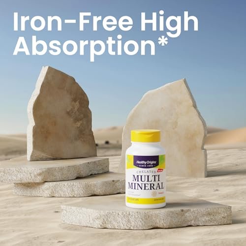Healthy Origins Chelated Multi Mineral, 120 Veggie Kapseln – Mit Albion Mineralien TRAACS Hohe Bioverfügbarkeit – Unterstützt Knochengesundheit, Immunfunktion & Stoffwechselwohlbefinden