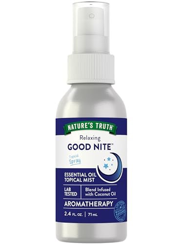 Nature's Truth Good Nite Essential Oil Mist | 2,4 fl oz | Beruhigende Mischung | für topische Anwendung, Yoga & Aroma-Spray