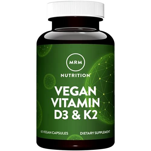 MRM Nutrition Veganes Vitamin D3 & K2 – Für Frauen & Männer – Pflanzliches D3 aus Flechten mit MK-7 Vitamin K2, Vegane Calcium-Absorptionsunterstützung für Knochen- & Immun-Gesundheit, Zertifiziert Nicht-GVO – 60 Portionen