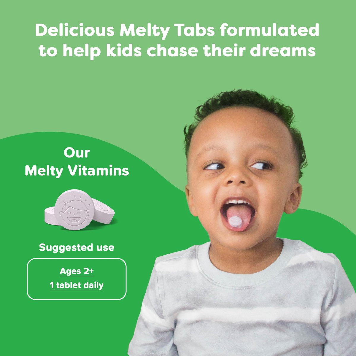 Renzo's Dynamit Vitamin D3, Auflösende Kinder Vitamin D3, 60 zuckerfreie Schmelztabletten, Geschmack nach grünem Apfel