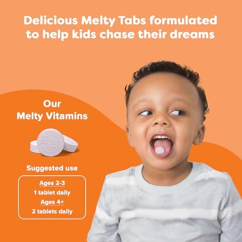 Renzo’s Bright & Brainy Vitamin B6 – Zuckerfreie Schmelztabletten für Kinder, 60 Stück, Orangen-Geschmack