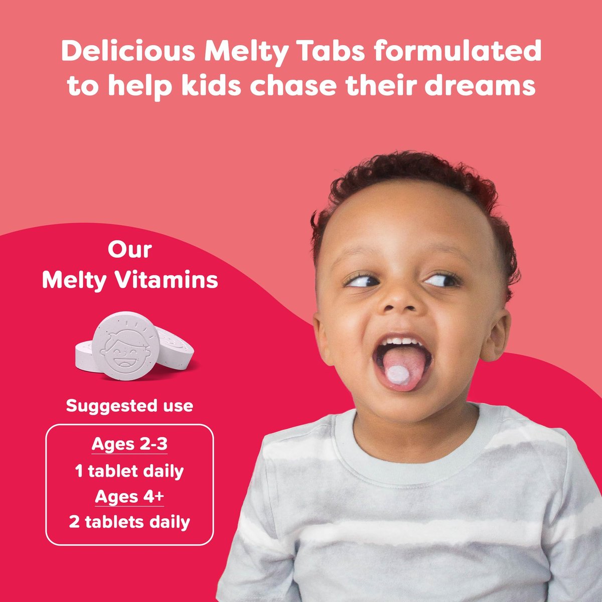 Renzo's Eisenpräparat für Kinder, lösliche vegane Eisen-Tabletten mit Vitamin C, zuckerfreie Melty Tabs, Orangengeschmack, 90 Stück