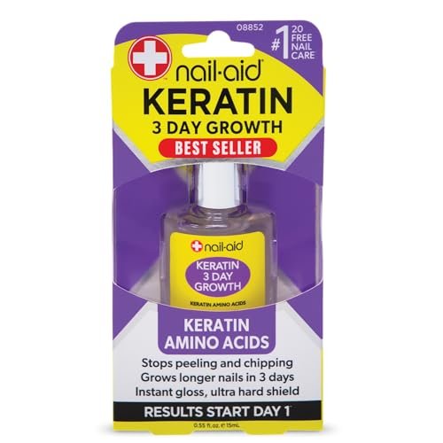 Nail-Aid Keratin 3-Tage-Wachstum Nagelbehandlung & Stärkungsmittel, Transparent, 0,55 Fl Oz