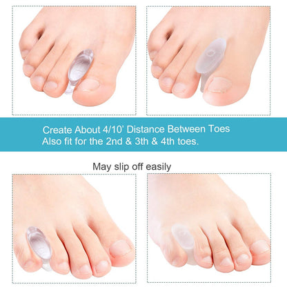 Povihome 10er Pack Gel Zehenkorrektor und Zehenspreizer - Zehenbegradiger Orthopädie (4/10'' Dick) für Sportaktivitäten, für Männer und Frauen mit überlappenden Zehen, Ballenschmerzlinderung - Kleine Größe