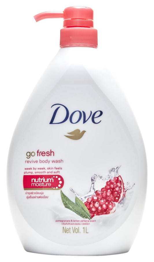Dove Go Fresh Revive Duschgel, Granatapfel und Zitronenverbene Duft, 1 Liter (Internationale Version)
