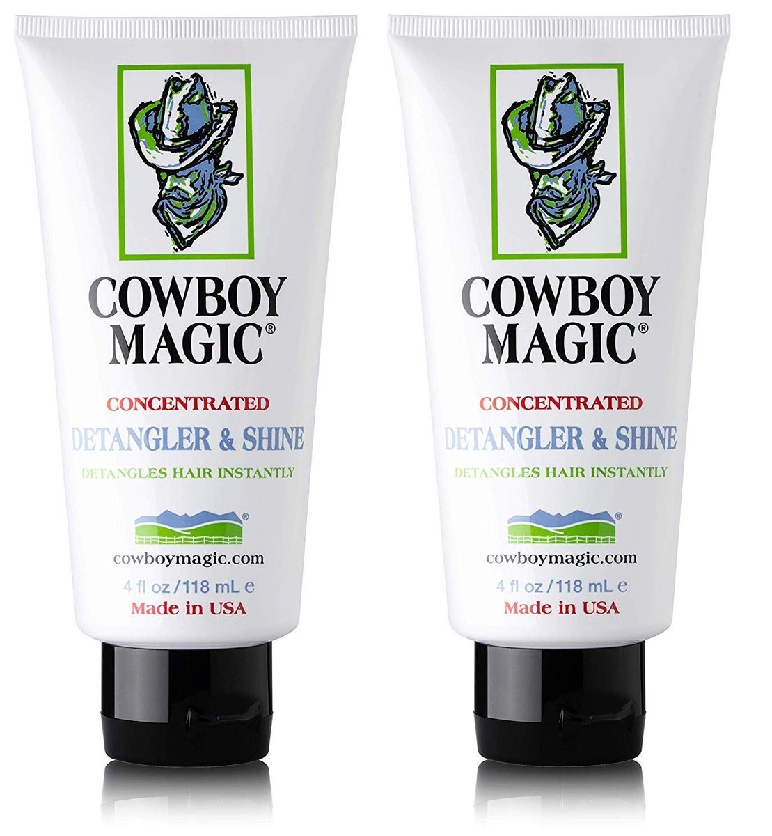 Cowboy Magic Detangler & Shine für Pferde, 4 oz - 2er-Pack Conditioner, Weiß