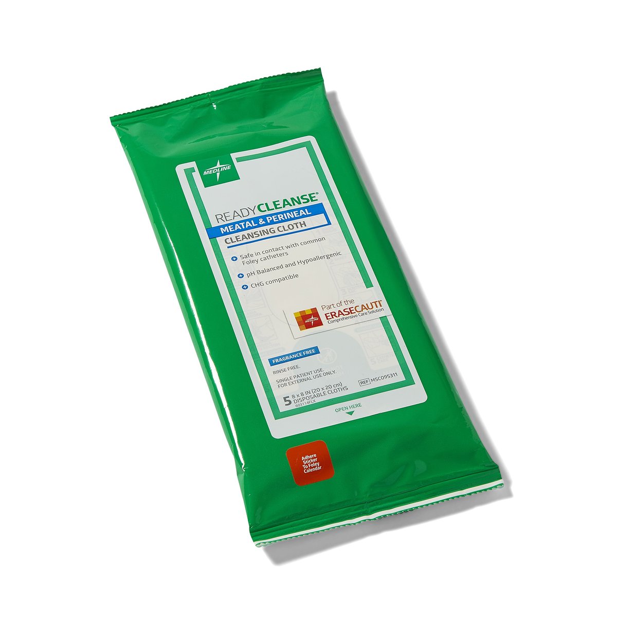 Medline Readycleanse Reinigungstücher für den Intimbereich und Perinealbereich, Duftfrei, Hypoallergen, 20,3 cm x 20,3 cm, 5 Tücher (5er-Pack)