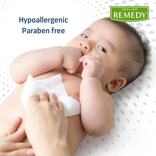 Medline Remedy Clinical 3-in-1 Barrierecreme-Tuch, 8 Stück (1 Packung), 8x8 Zoll Feuchttücher für Erwachsene, Vanilleduft, Inkontinenzpflege, Dimethicon, beruhigend, pflegend, sanft