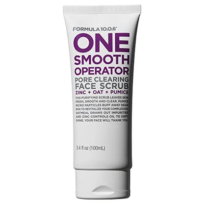 Formula 10.0.6 One Smooth Operator Porenreinigendes Gesichtspeeling – 3,4 Fl. Oz. – für frische, glatte & klare Haut – vegan, parabenfrei & tierversuchsfrei