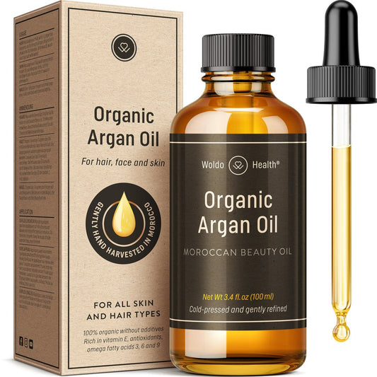 Bio Arganöl Kaltgepresst 100 ml - Marokkanisches Schönheitsöl für Haare, Haut, Nägel & Gesicht, Vitamin E reich, nicht fettend, natürlicher Feuchtigkeitsspender