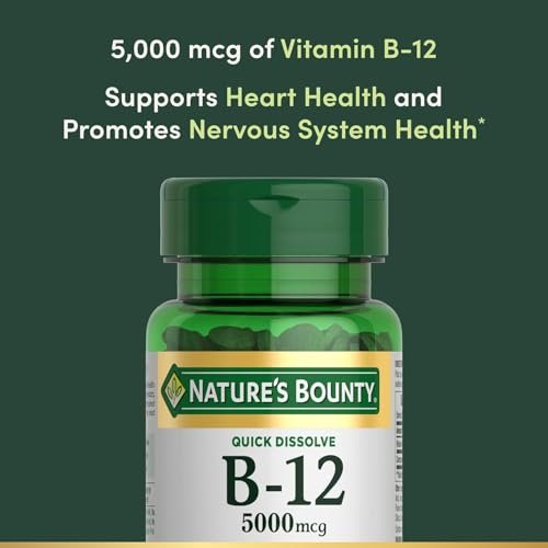 Nature's Bounty Vitamin B-12 5000 mcg – 40 Schnell lösliche Tabletten (3er-Pack)