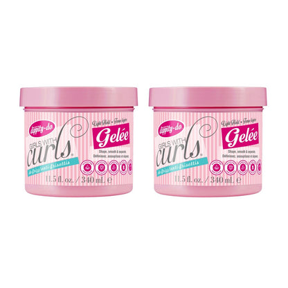 Dippity Do Girls with Curls Light Hold Gelee – Locken definieren, glätten und bändigen, mit Aloe, Vitamin E & Weizenprotein, frizzfrei, nie knusprig, Lockengel für Frauen, 2er-Pack (2 x 340 g)