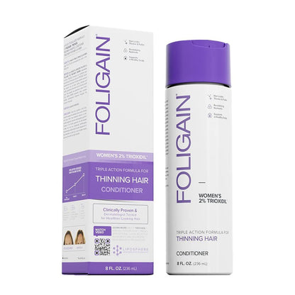 Foligain Triple Action Conditioner für dünner werdendes Haar, Volumen-Conditioner für Frauen, 236 ml