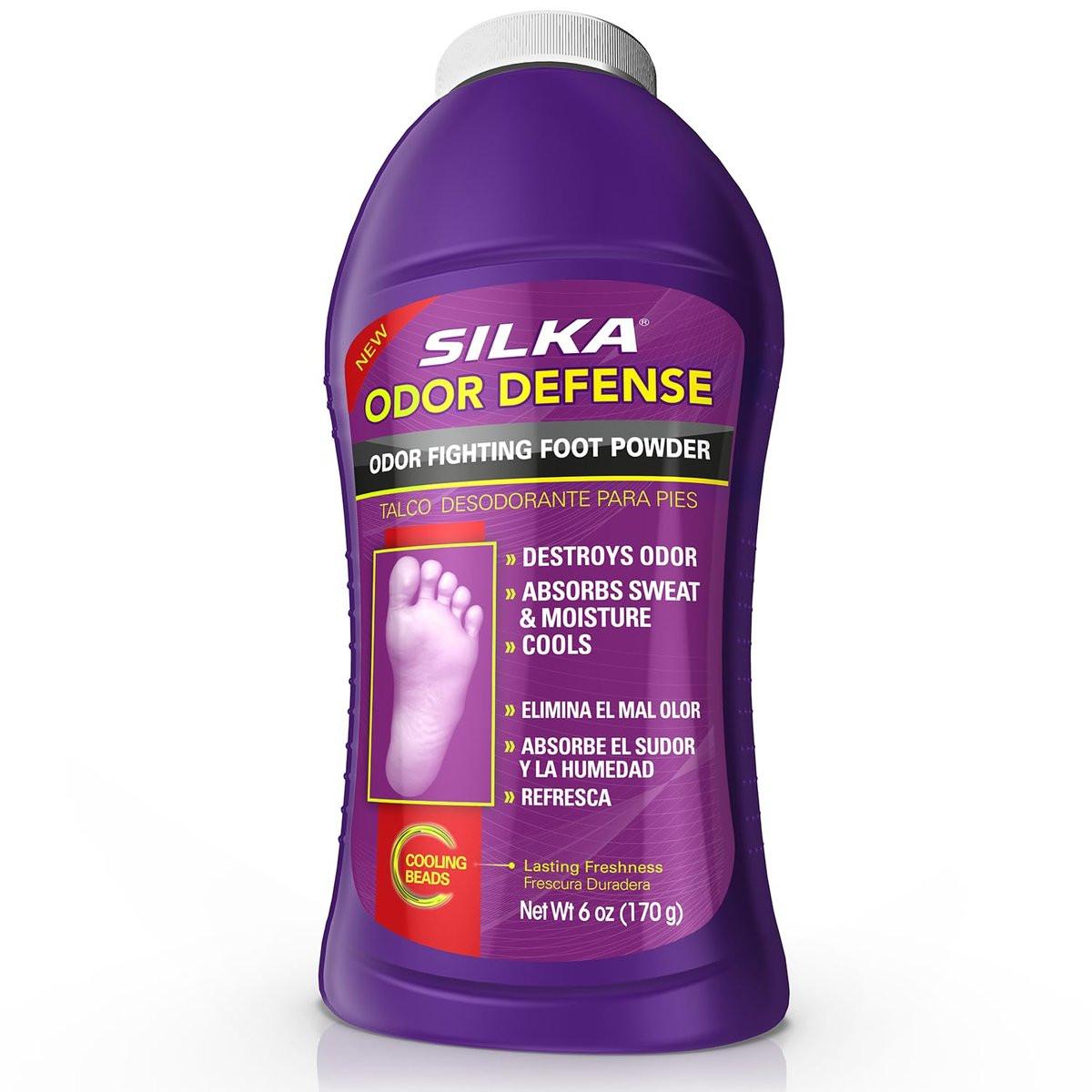 Silka Fußpuder & Schuhdeo mit Maisstärke, Talkum & Kühlperlen – 170 g