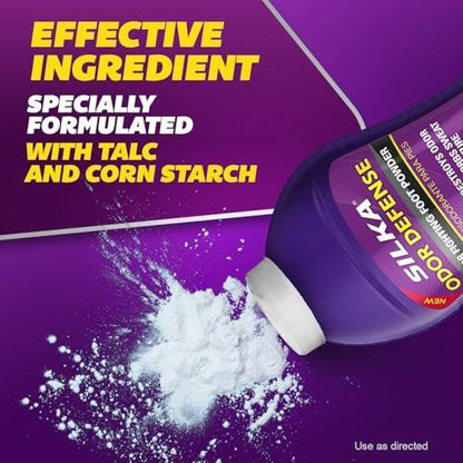 Silka Fußpuder & Schuhdeo mit Maisstärke, Talkum & Kühlperlen – 170 g