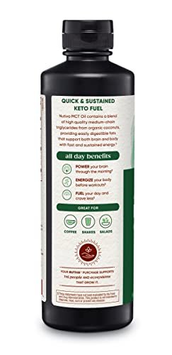 Nutiva Bio MCT-Öl, Keto-freundlich, USDA Bio, Nicht-GVO, 16 Fl Oz (1er-Pack)