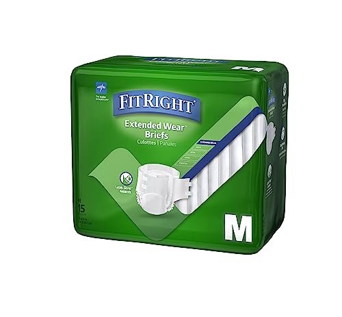 Medline MTB80300Z Inkontinenz-Einwegslip für die Nacht, maximale Saugfähigkeit, Medium, 15 Stück