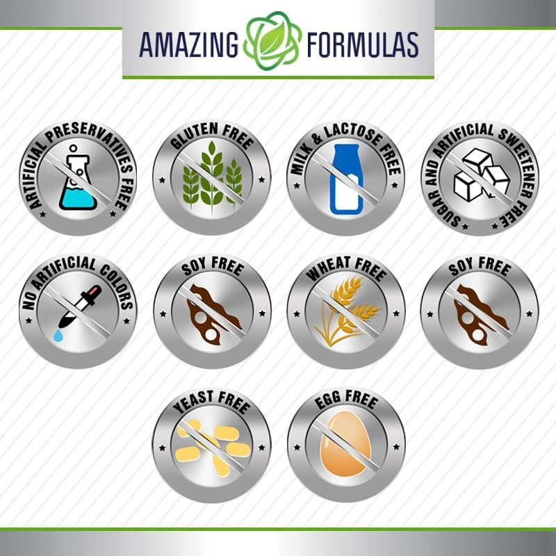 Amazing Formulas Chrompicolinat 200 µg | Tabletten | Non-GMO | Glutenfrei | Hergestellt in den USA (1 Packung | 240 Tabletten)