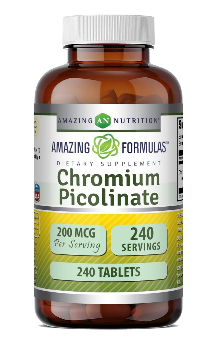 Amazing Formulas Chrompicolinat 200 µg | Tabletten | Non-GMO | Glutenfrei | Hergestellt in den USA (1 Packung | 240 Tabletten)