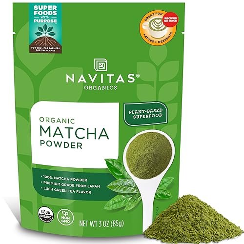 Navitas Organics Matcha-Pulver – Für Tee, Latte, Smoothies, Desserts & mehr – Energie & Antioxidantien – Premium-Kochqualität – USDA Bio, Nicht-GVO, Glutenfrei, Koscher, Vegan (85 g Beutel, 85 Portionen)