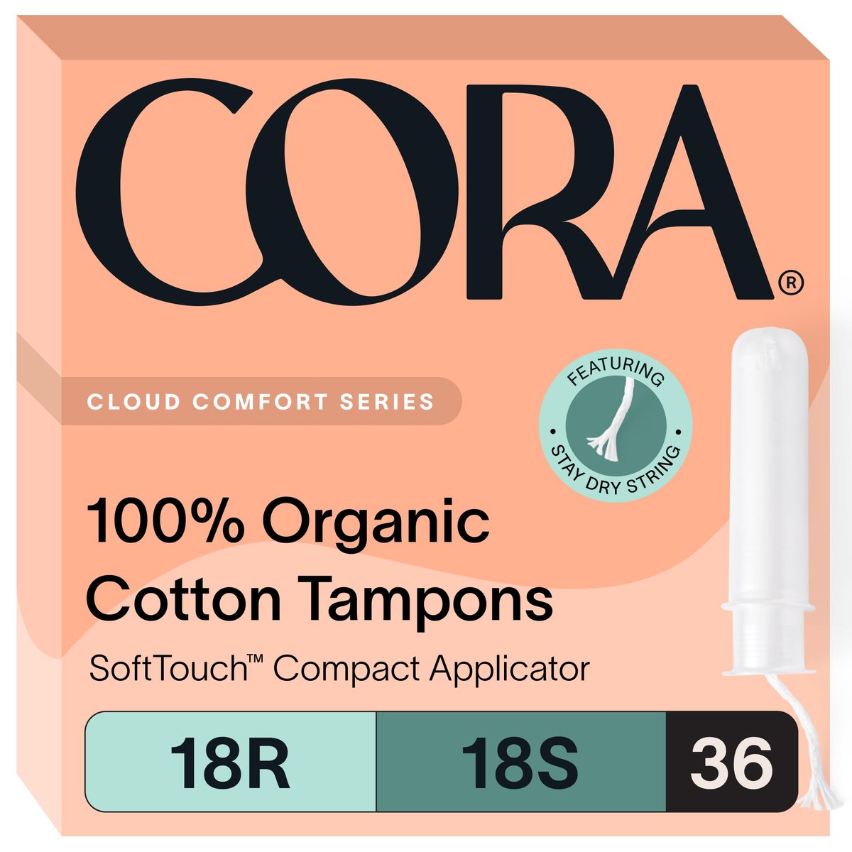 Cora Bio-Baumwoll-Tampons Multipack (18 Regular, 18 Super Tampons)