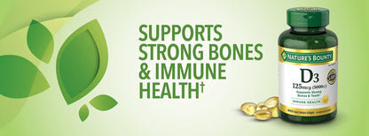 Nature's Bounty Vitamin D3 5000 IE – 400 Softgels zur Immununterstützung, schnelle Freisetzung