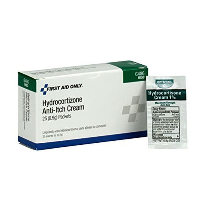 First Aid Only Hydrocortison-Creme Beutel, 25 Stück – Linderung bei Juckreiz & Hautreizungen