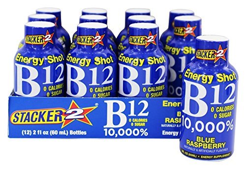 Stacker 2 Blue Raspberry B12 Energy Shot (12er-Pack) – 60 ml pro Portion