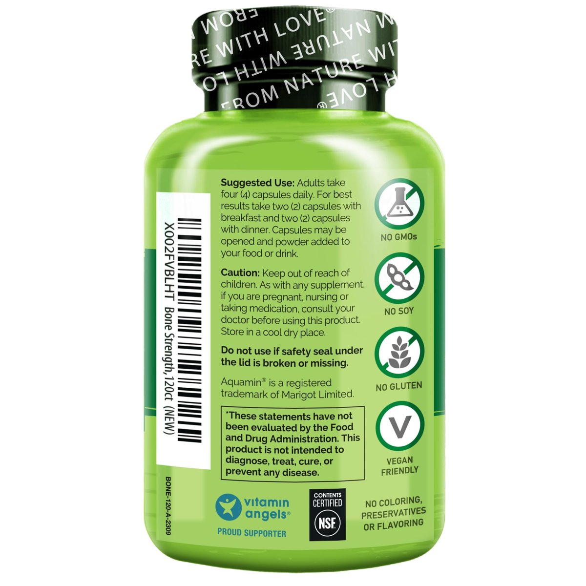 NATURELO Calcium Komplex mit Vitamin C, D3, K2, Magnesium und Zink – 120 Kapseln, pflanzlich, für starke Knochen