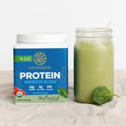 Sunwarrior Bio Pflanzliches Proteinpulver – Ungesüßtes veganes Protein mit BCAA-Aminosäuren & Hanfsamen-Erbsen-Mischung – Ohne Soja, Milchfüllstoffe & Gluten (Ungesüßt, 15 Portionen)
