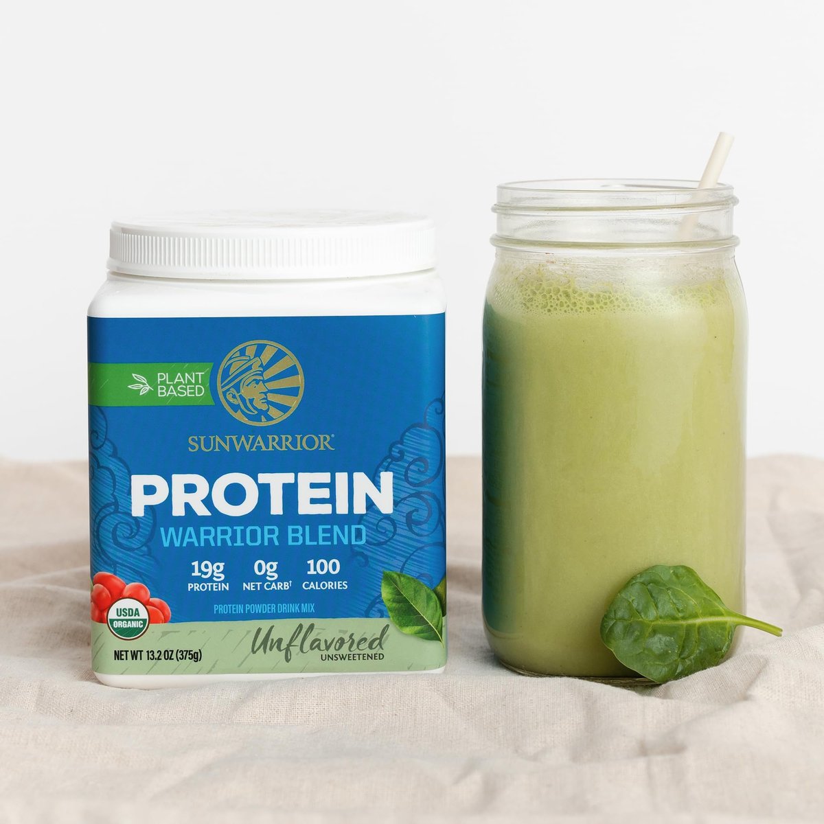 Sunwarrior Bio Pflanzliches Proteinpulver – Ungesüßtes veganes Protein mit BCAA-Aminosäuren & Hanfsamen-Erbsen-Mischung – Ohne Soja, Milchfüllstoffe & Gluten (Ungesüßt, 15 Portionen)