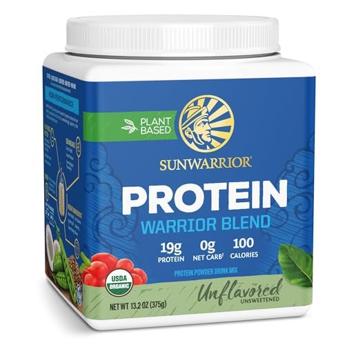 Sunwarrior Bio Pflanzliches Proteinpulver – Ungesüßtes veganes Protein mit BCAA-Aminosäuren & Hanfsamen-Erbsen-Mischung – Ohne Soja, Milchfüllstoffe & Gluten (Ungesüßt, 15 Portionen)