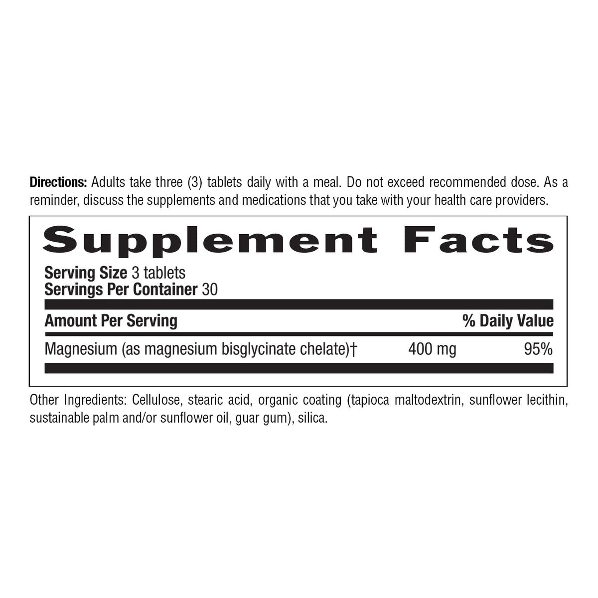 Country Life Chelat-Magnesiumglycinat 400 mg – Hochdosiertes Magnesium für innere Ruhe, Muskelentspannung, Energie & Knochenunterstützung – Zertifiziert glutenfrei, vegan, koscher, nicht-GVO – 90 Tabletten