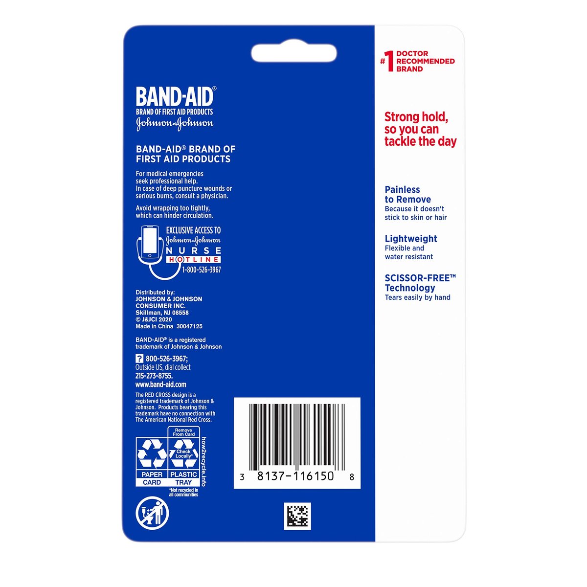 Band-Aid Tough Wrap Selbstklebende elastische Bandage, wasserabweisend, 5 cm x 2,3 m, Nylon
