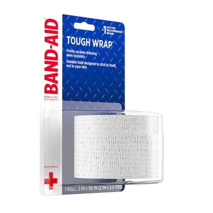 Band-Aid Tough Wrap Selbstklebende elastische Bandage, wasserabweisend, 5 cm x 2,3 m, Nylon